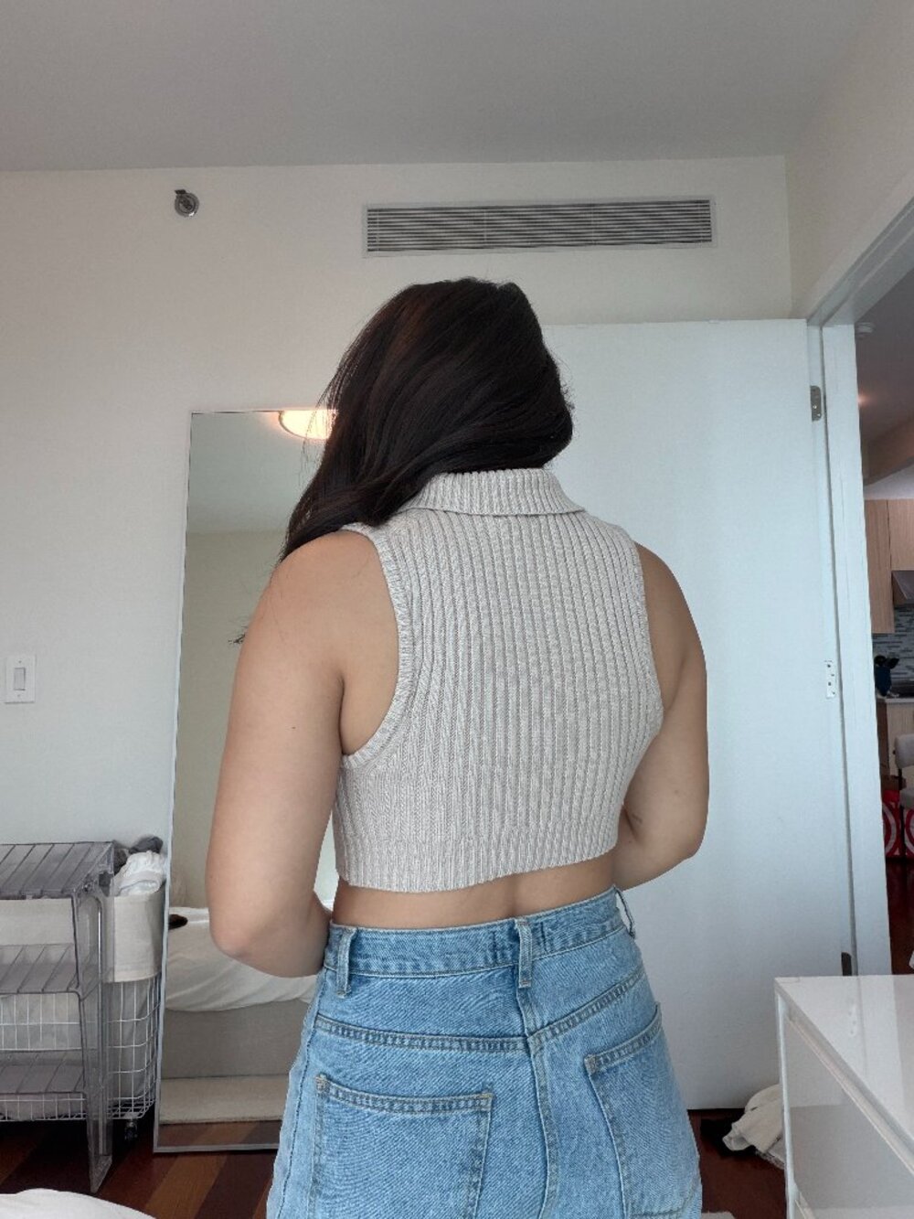 LPA Ribbed Collared Crop Top - Picture 3 of 3